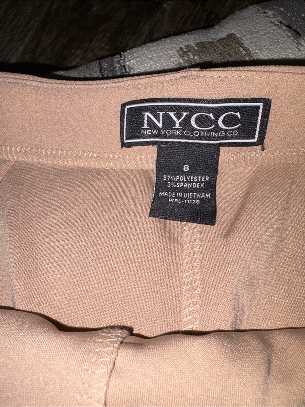 High-Waist Pleated Skater Skirt in tan with Buckle Detail - Picture 2 of 3